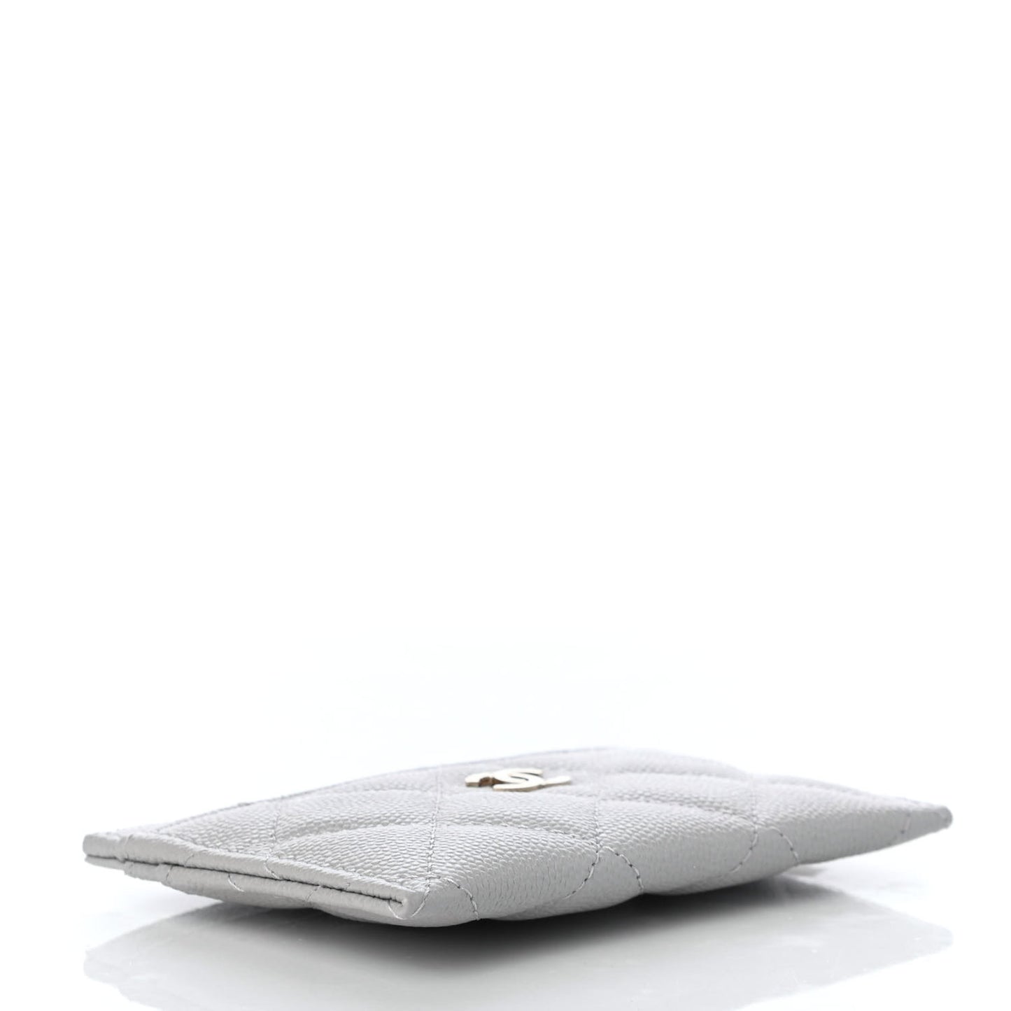 Caviar Quilted Card Holder Grey