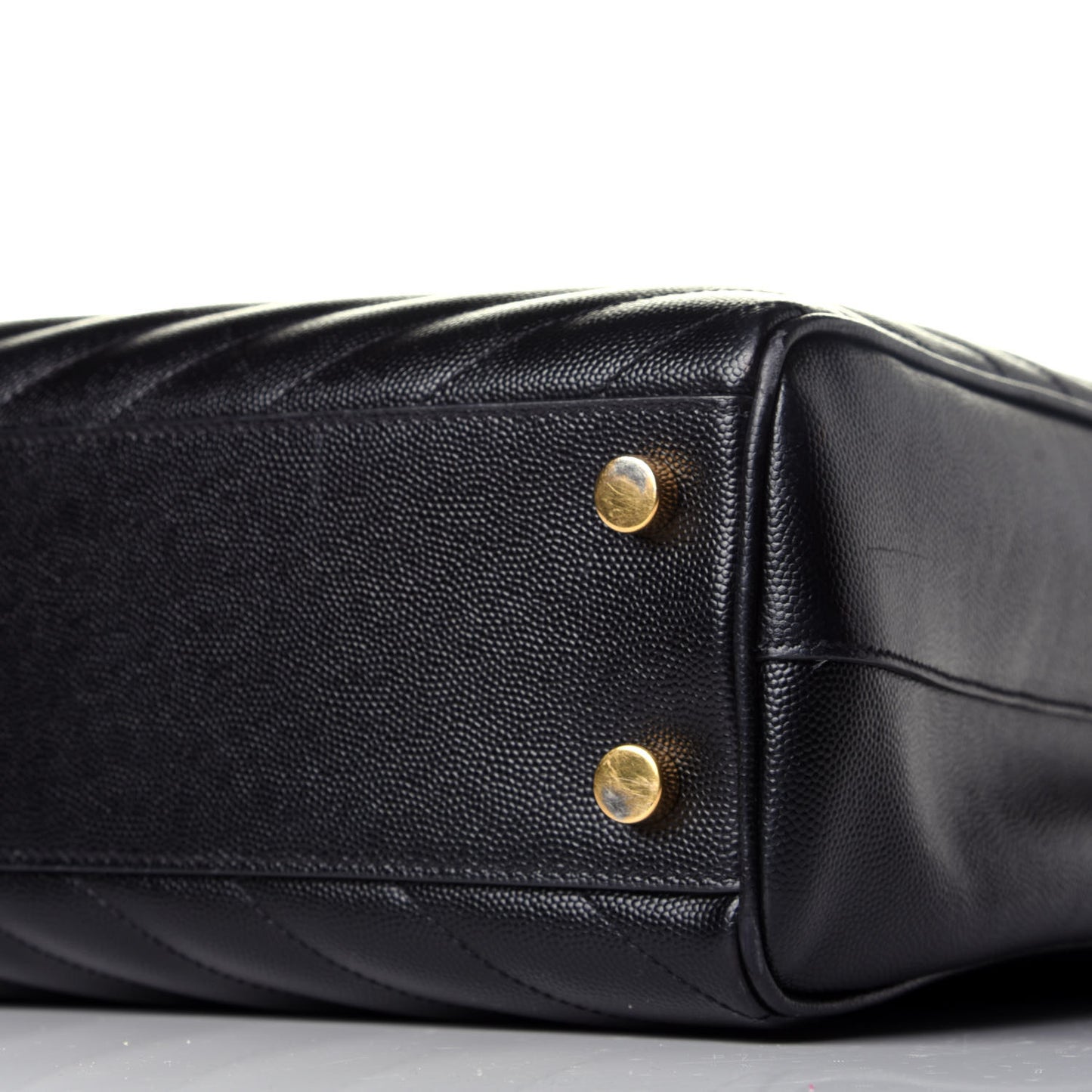 Grain De Poudre Matelasse Chevron Monogram Shopping Bag Black