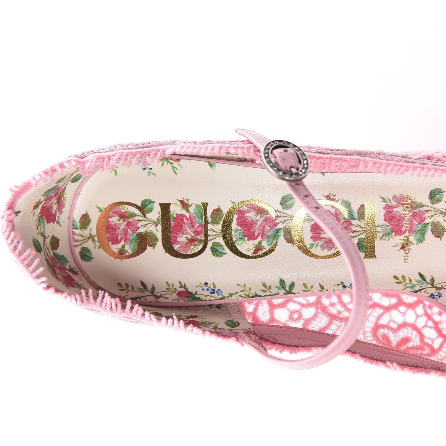 Gucci Lace Pizzo Venice Pumps 38.5 Sugar Pink 7 of 8