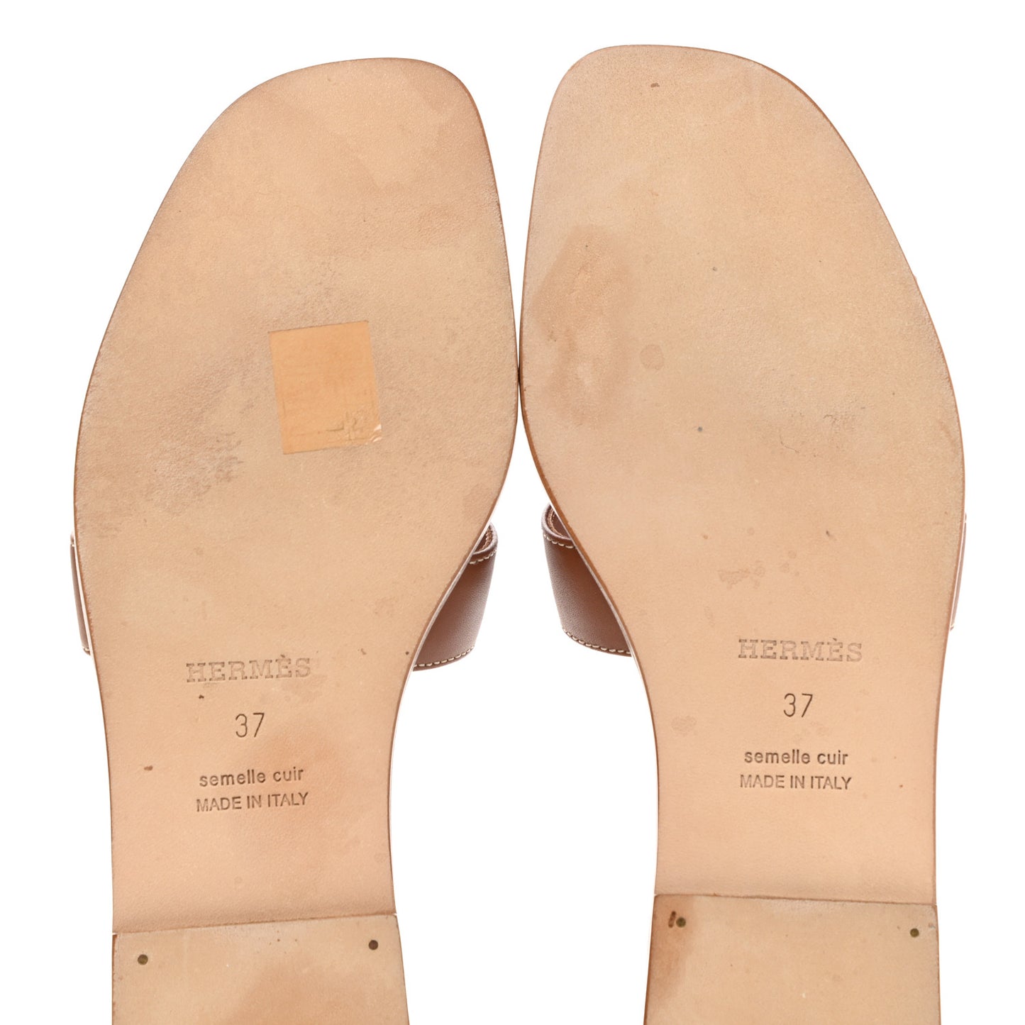 Box Calfskin Oran Sandals 37 Gold