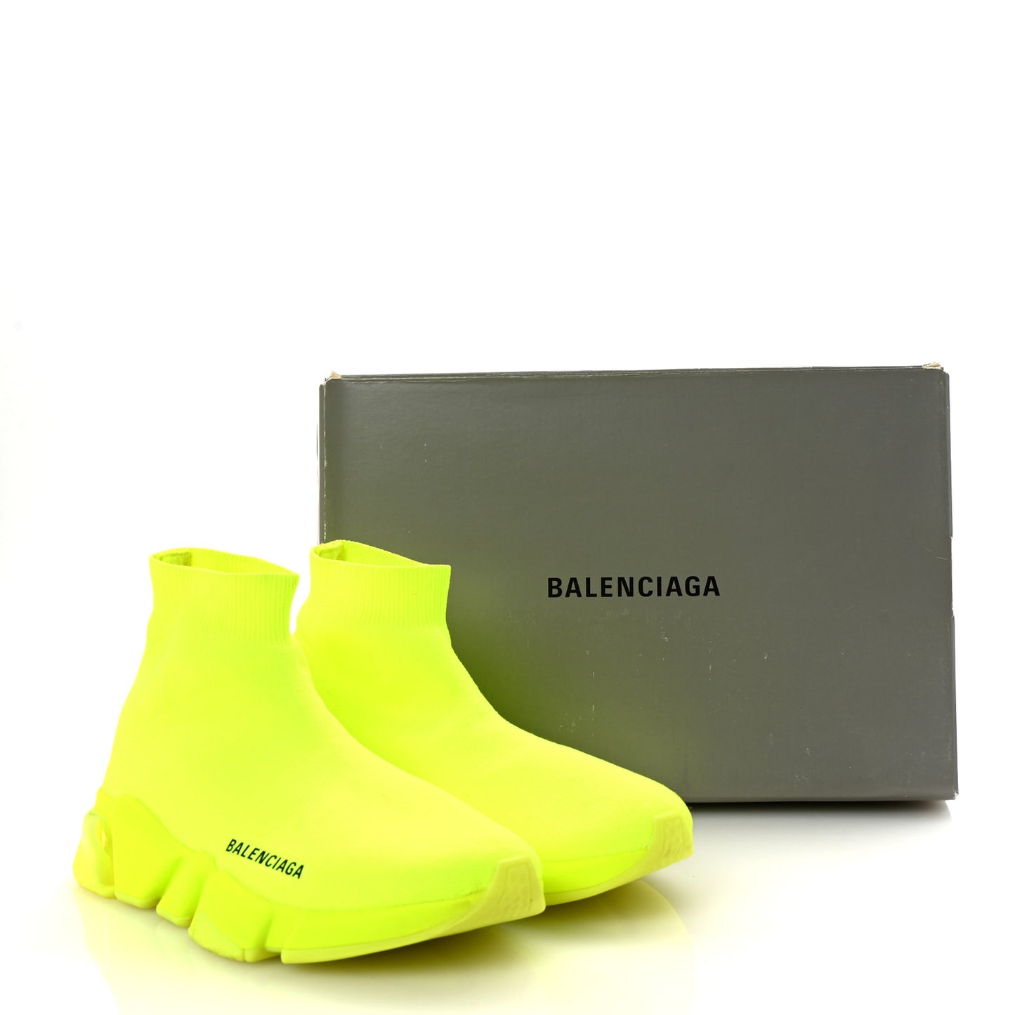 Neoprene Knit Womens Speed Clear Sole Sneakers 37 Yellow Fluo