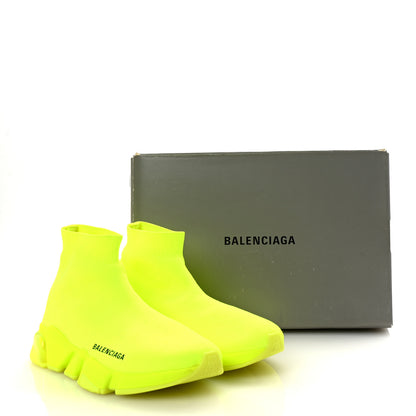 Balenciaga Neoprene Knit Womens Speed Clear Sole Sneakers 37 Yellow Fluo 10 of 10