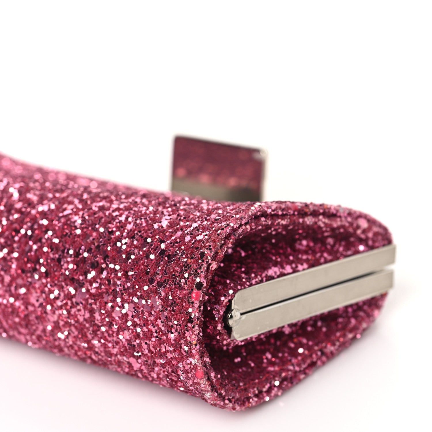 Jimmy Choo Coarse Glitter Clutch Pink 10 of 10