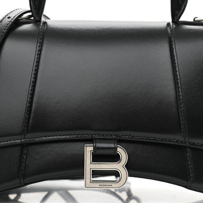 Balenciaga Shiny Box Calfskin Small Hourglass Top Handle Bag Black 7 of 9