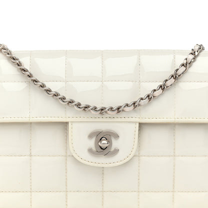 Chanel Patent Quilted East West Chocolate Bar Flap White 8 of 13