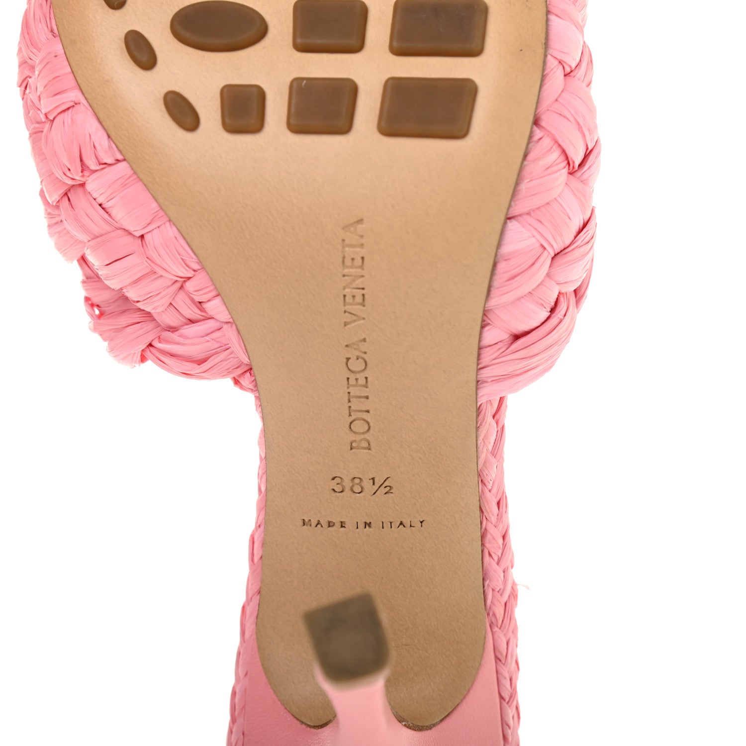 Bottega Veneta Raffia Twisted Intrecciato Stretch Mule Sandals 38.5 Blossom 6 of 9