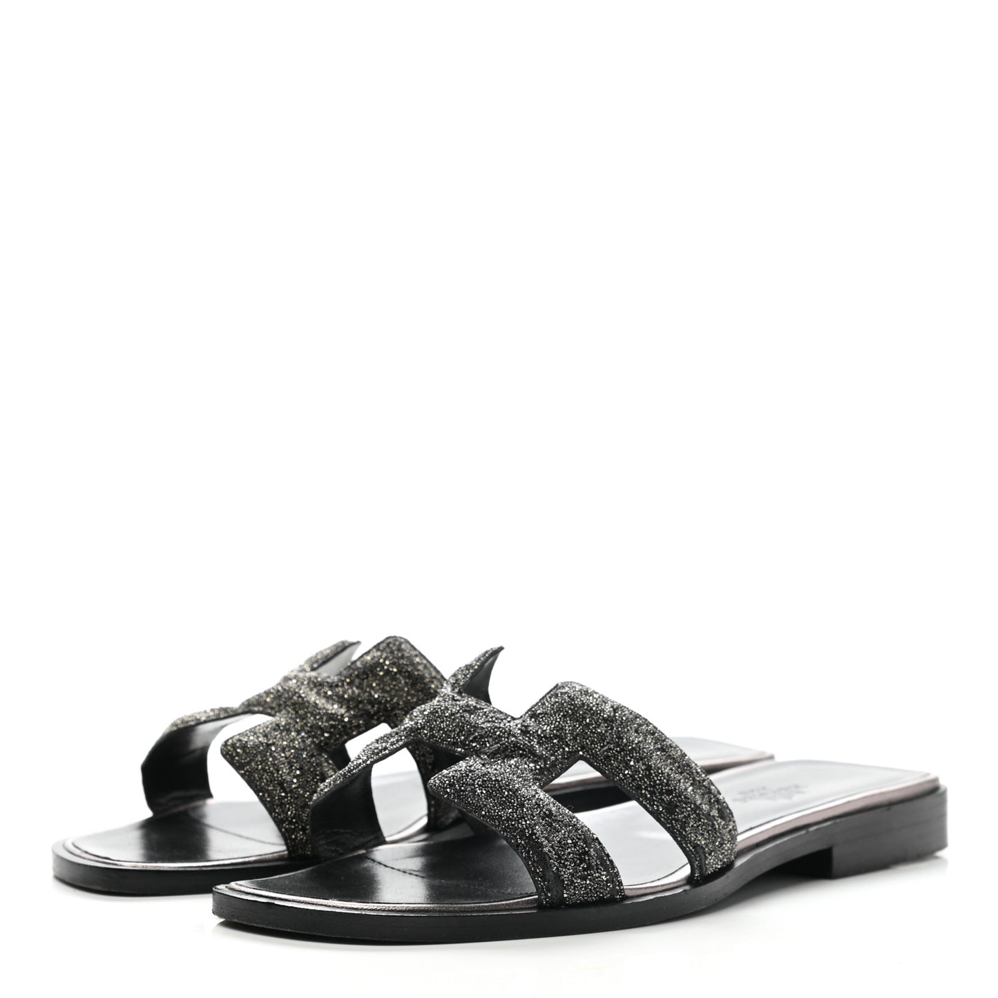 Goatskin Crystal Oran Sandals 35 Black