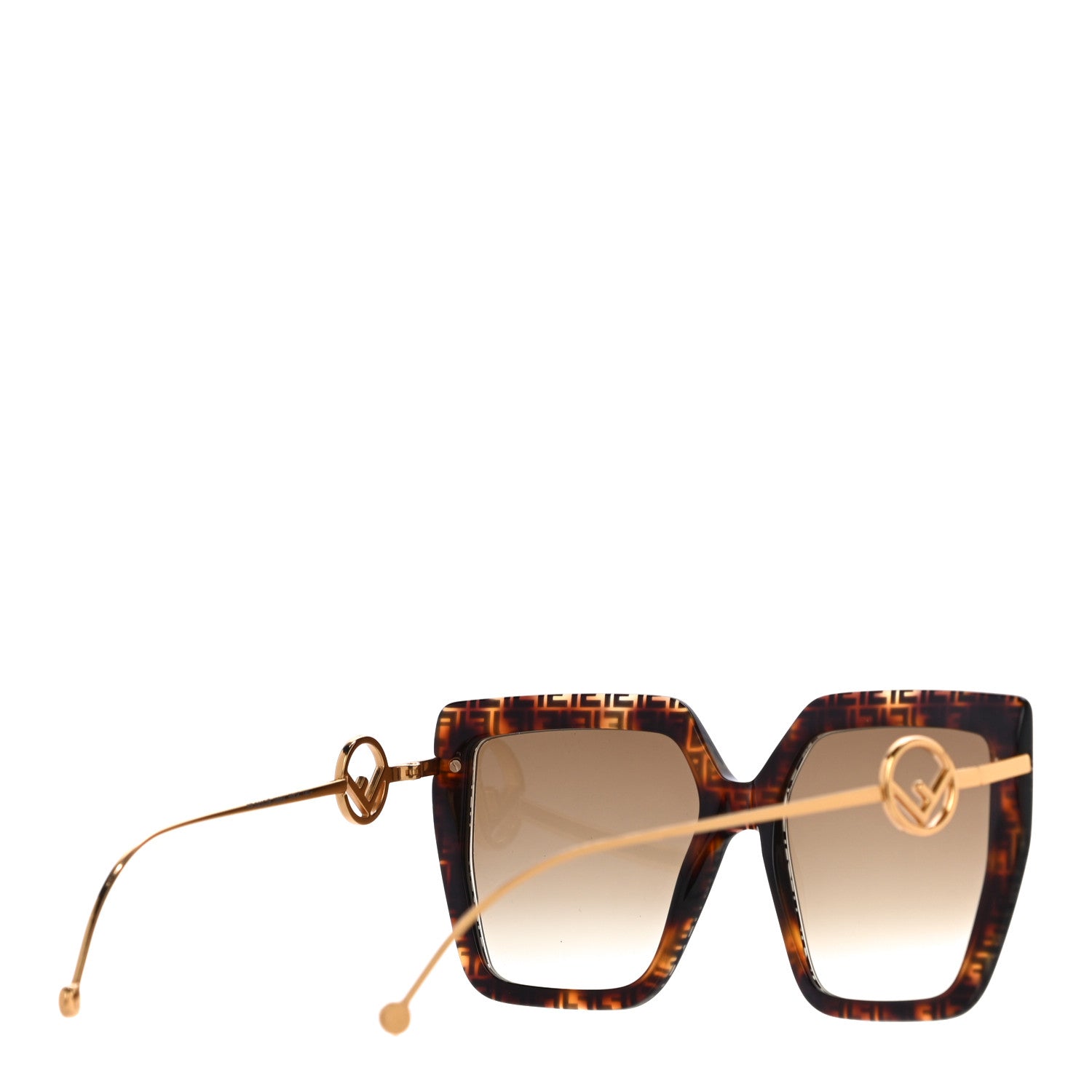 Fendi Acetate Metal F is Fendi FF Butterfly Sunglasses FF 0410/S Havana 3 of 7