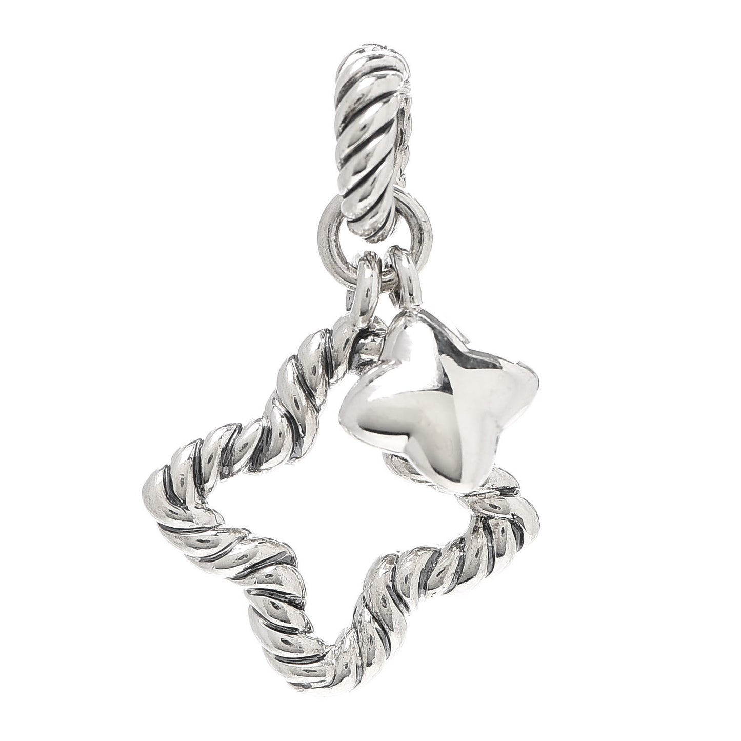 Sterling Silver Double Quatrefoil Enhancer Charm Pendant