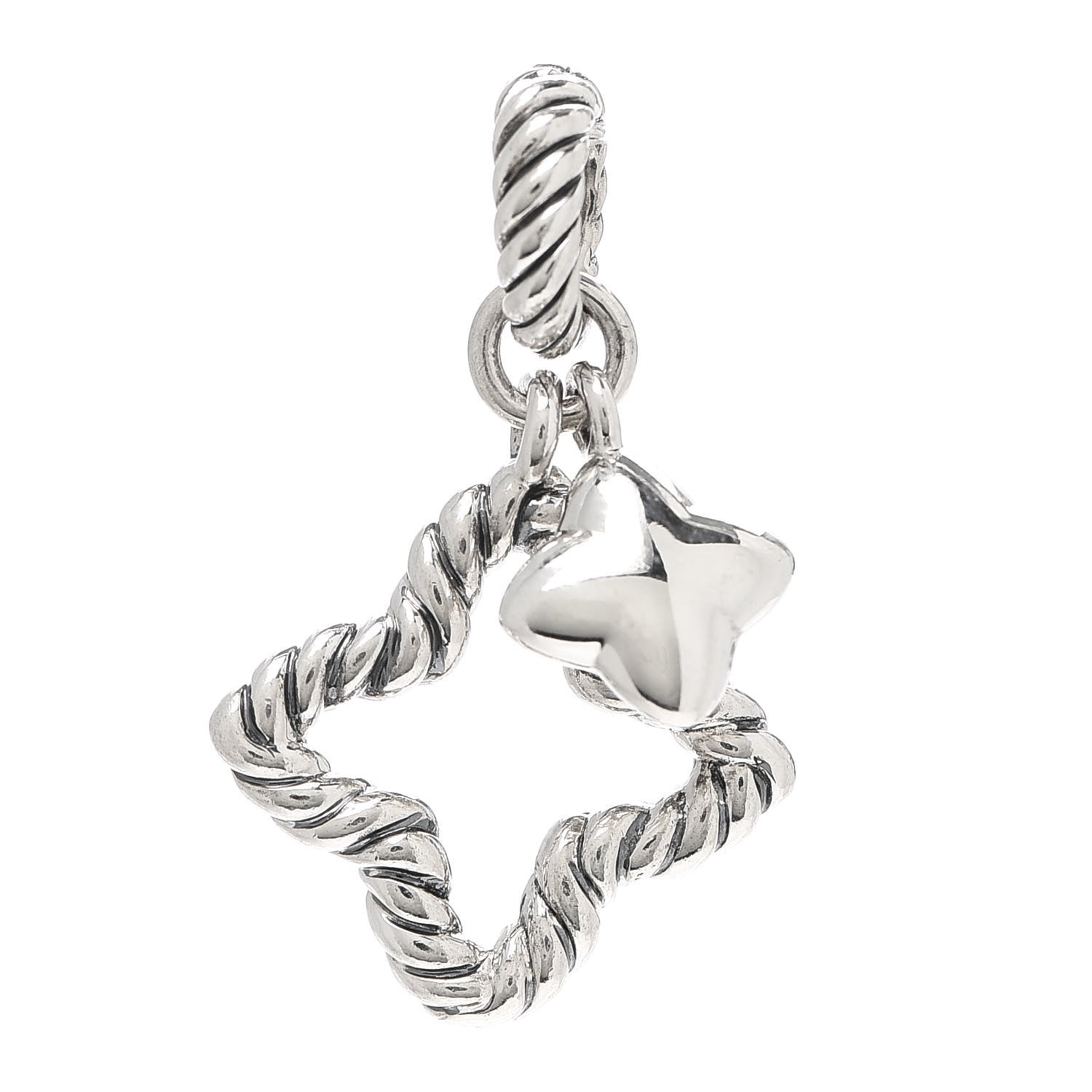 David Yurman Sterling Silver Double Quatrefoil Enhancer Charm Pendant 1 of 2