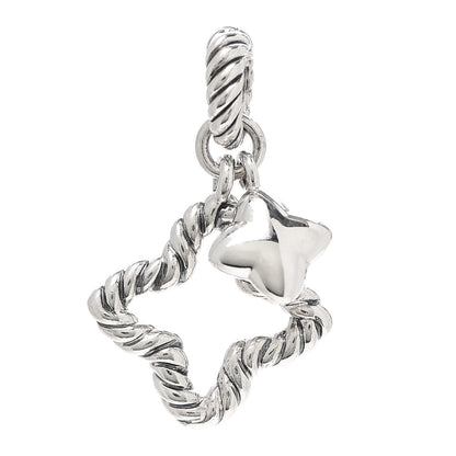 David Yurman Sterling Silver Double Quatrefoil Enhancer Charm Pendant 1 of 2