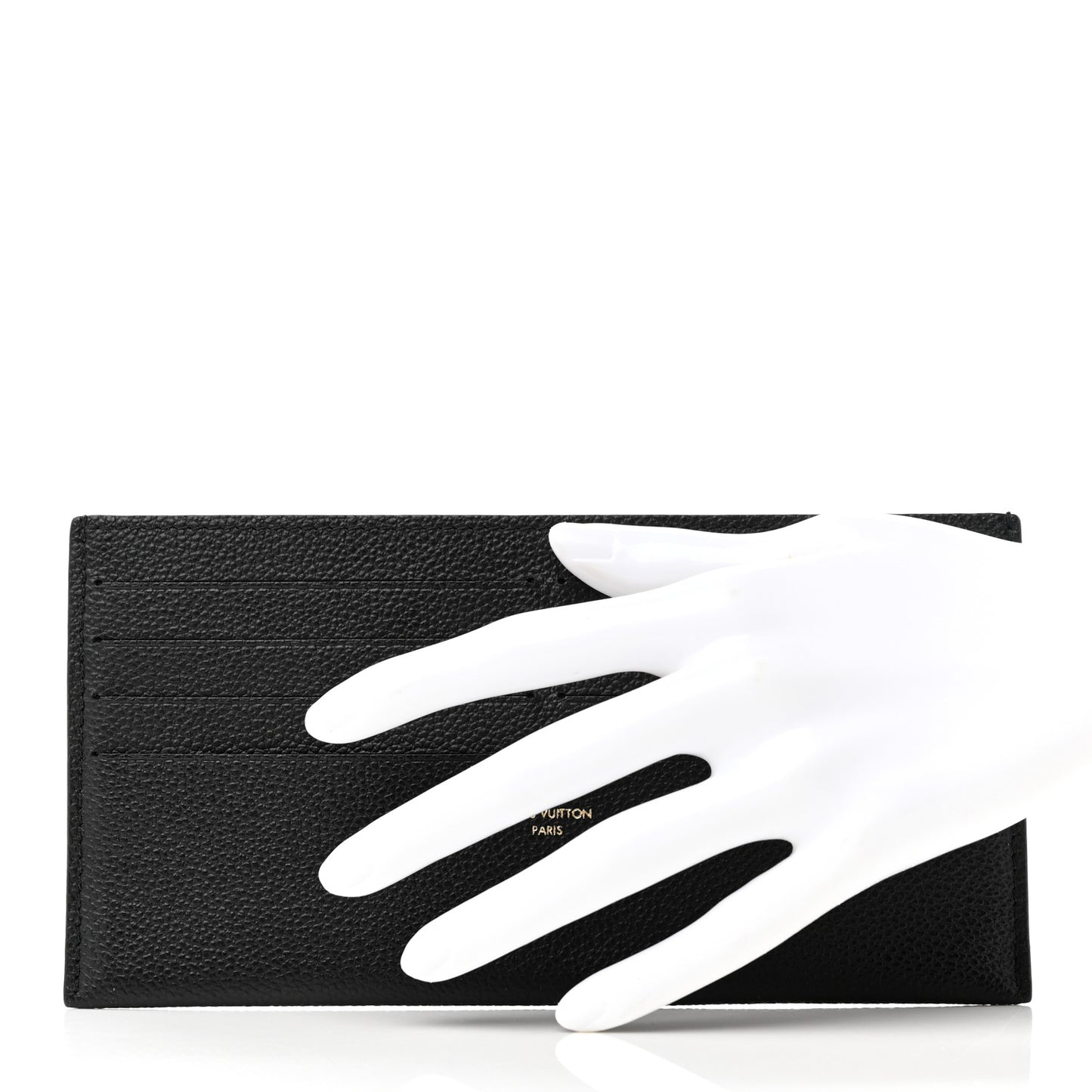 Calfskin Felicie Chain Wallet Card Holder Insert Black