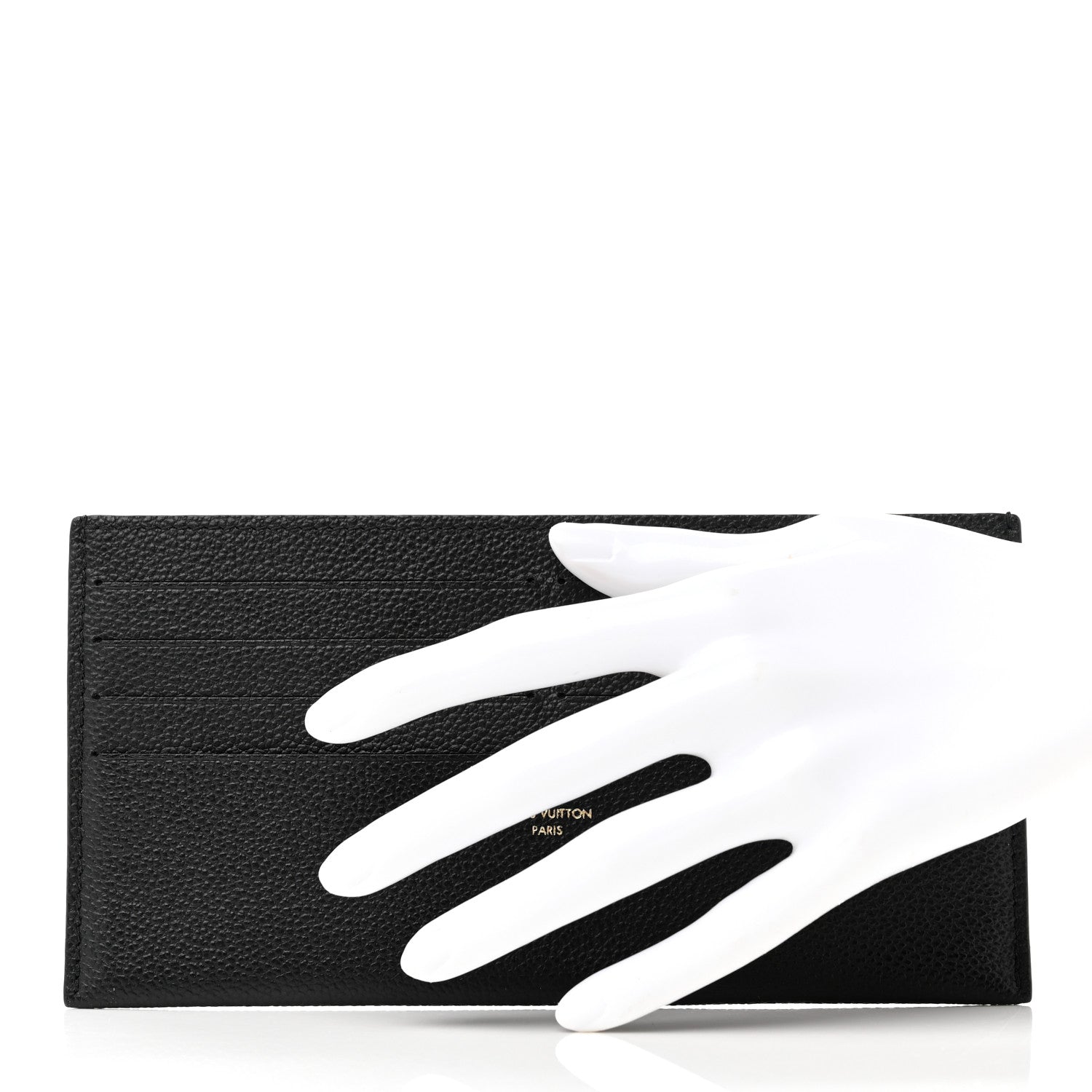 Louis Vuitton Calfskin Felicie Chain Wallet Card Holder Insert Black 2 of 6
