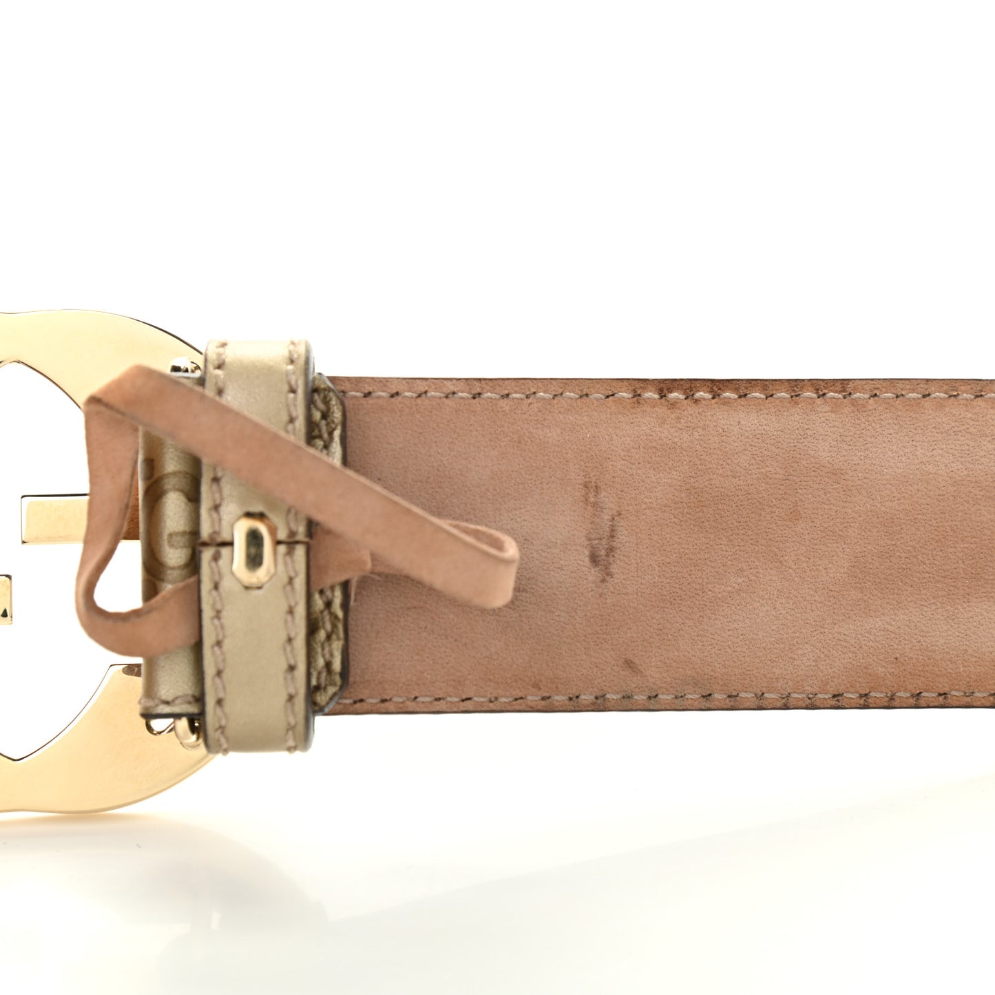 Metallic Guccissima Interlocking G Belt 90 36 Gold