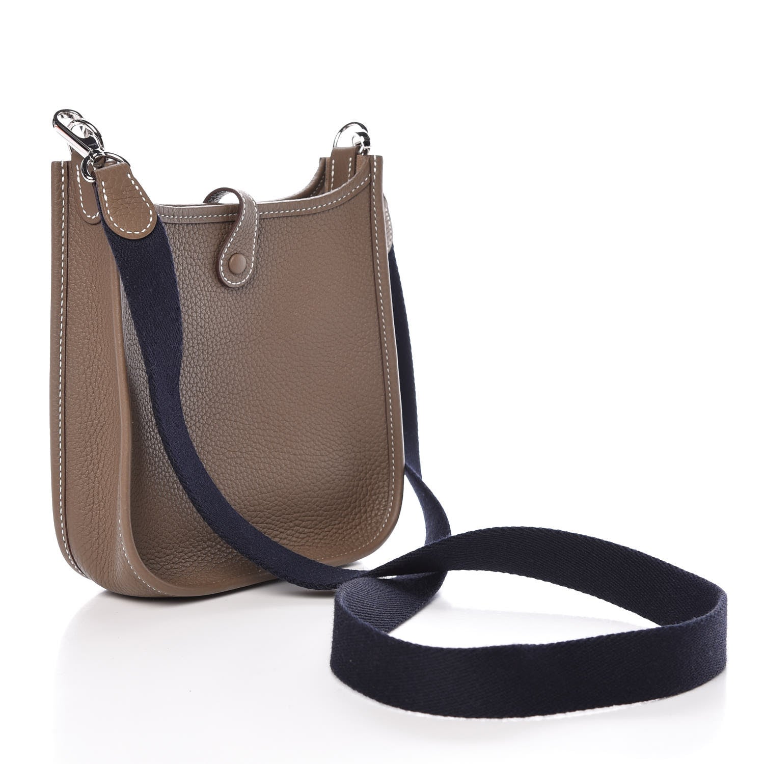 Hermes Taurillon Clemence Amazone Evelyne TPM Etoupe Bleu Indigo 3 of 10