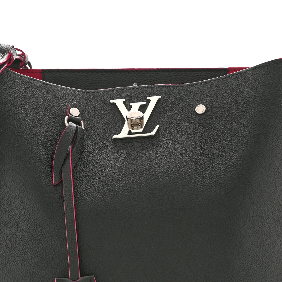 Louis Vuitton Calfskin Lockme Bucket Black 7 of 9