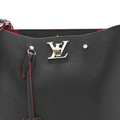 Louis Vuitton Calfskin Lockme Bucket Black 7 of 9