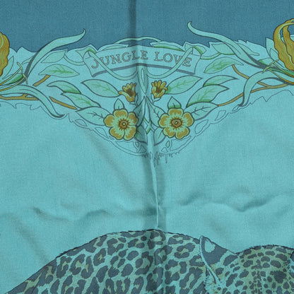 Hermes Silk Dip Dye Jungle Love Scarf 90 Menthol Canard Ocre 5 of 11