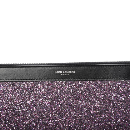 Saint Laurent Calfskin Glitter Zipped Tablet Holder Purple 7 of 8
