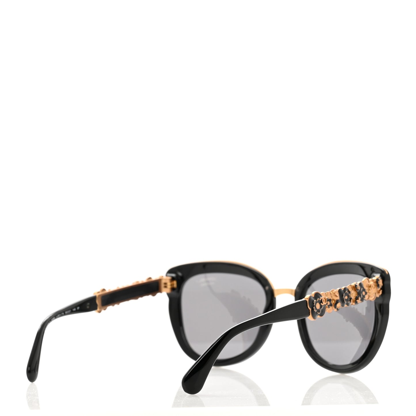 Acetate Polarized Bijou Cat Eye Sunglasses 5354 Black