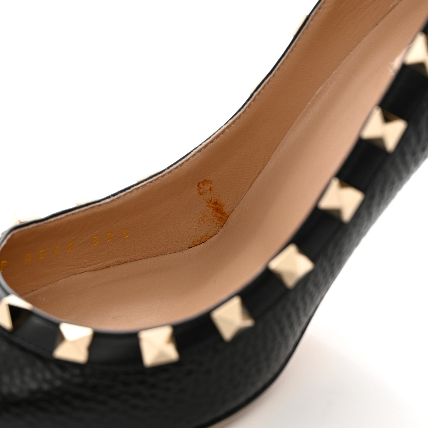Valentino Garavani Pebbled Calfskin Rockstud 85mm Pumps 39.5 Black 9 of 10