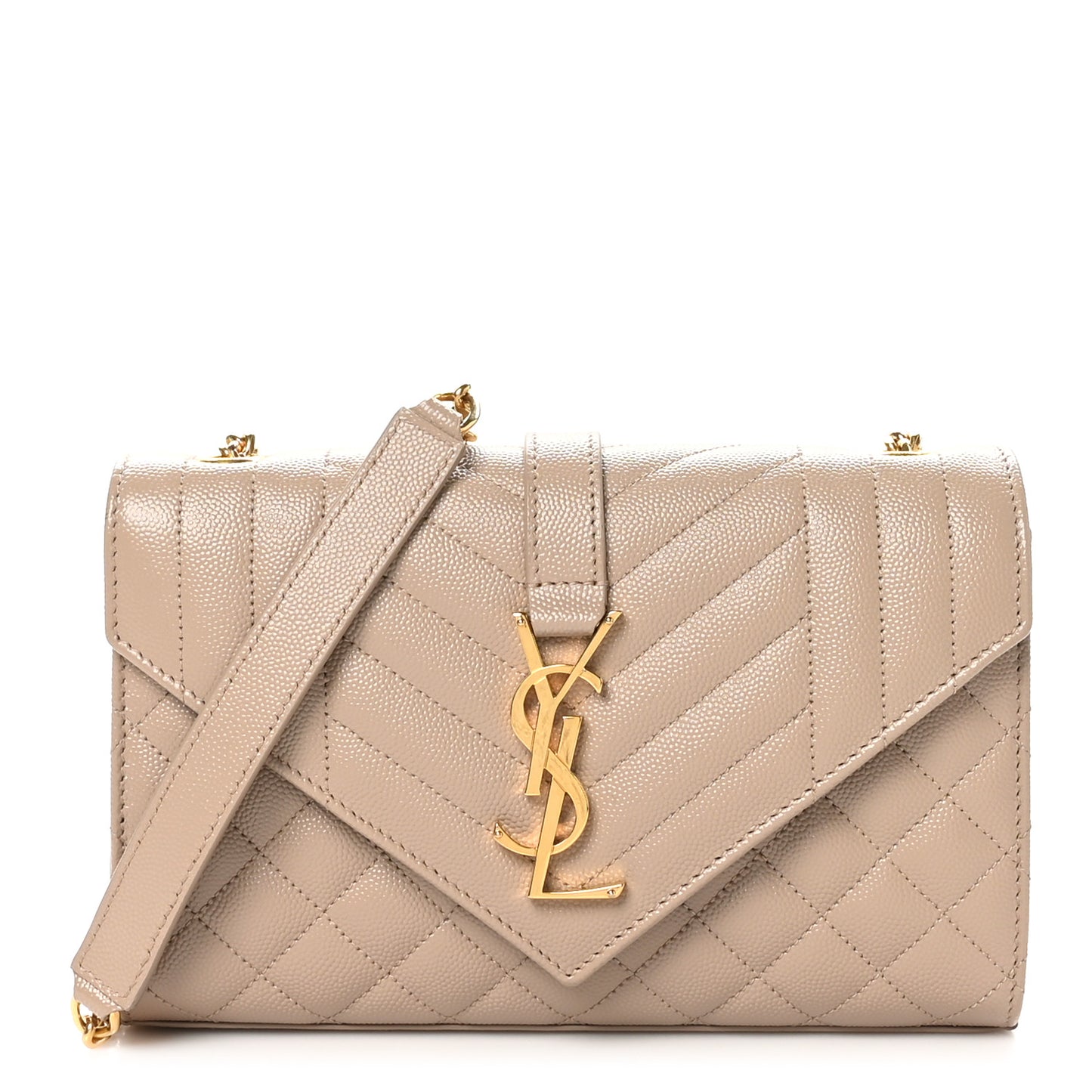 Grain De Poudre Textured Mixed Matelasse Triquilt Small Monogram Satchel Dark Beige