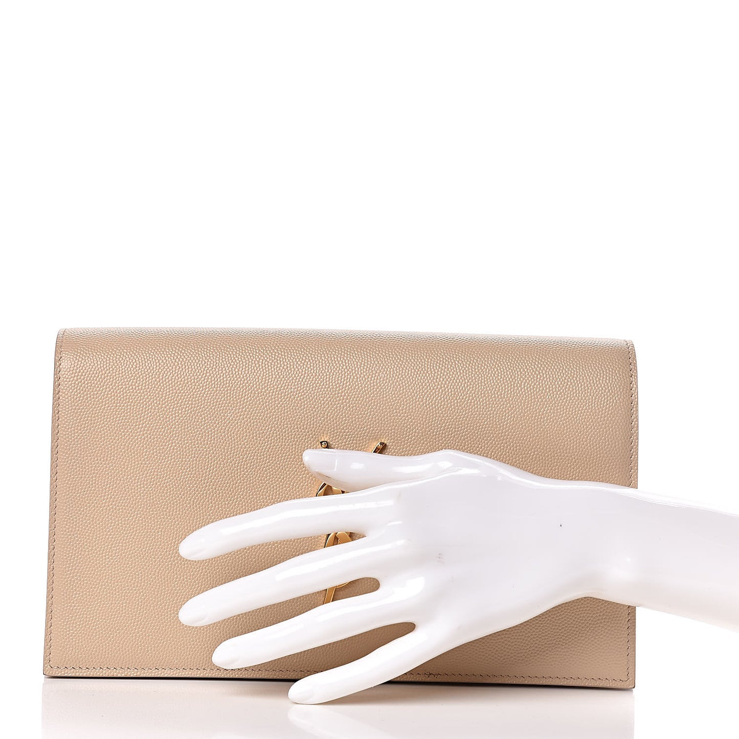 Grain De Poudre Classic Kate Monogram Clutch Nude Powder