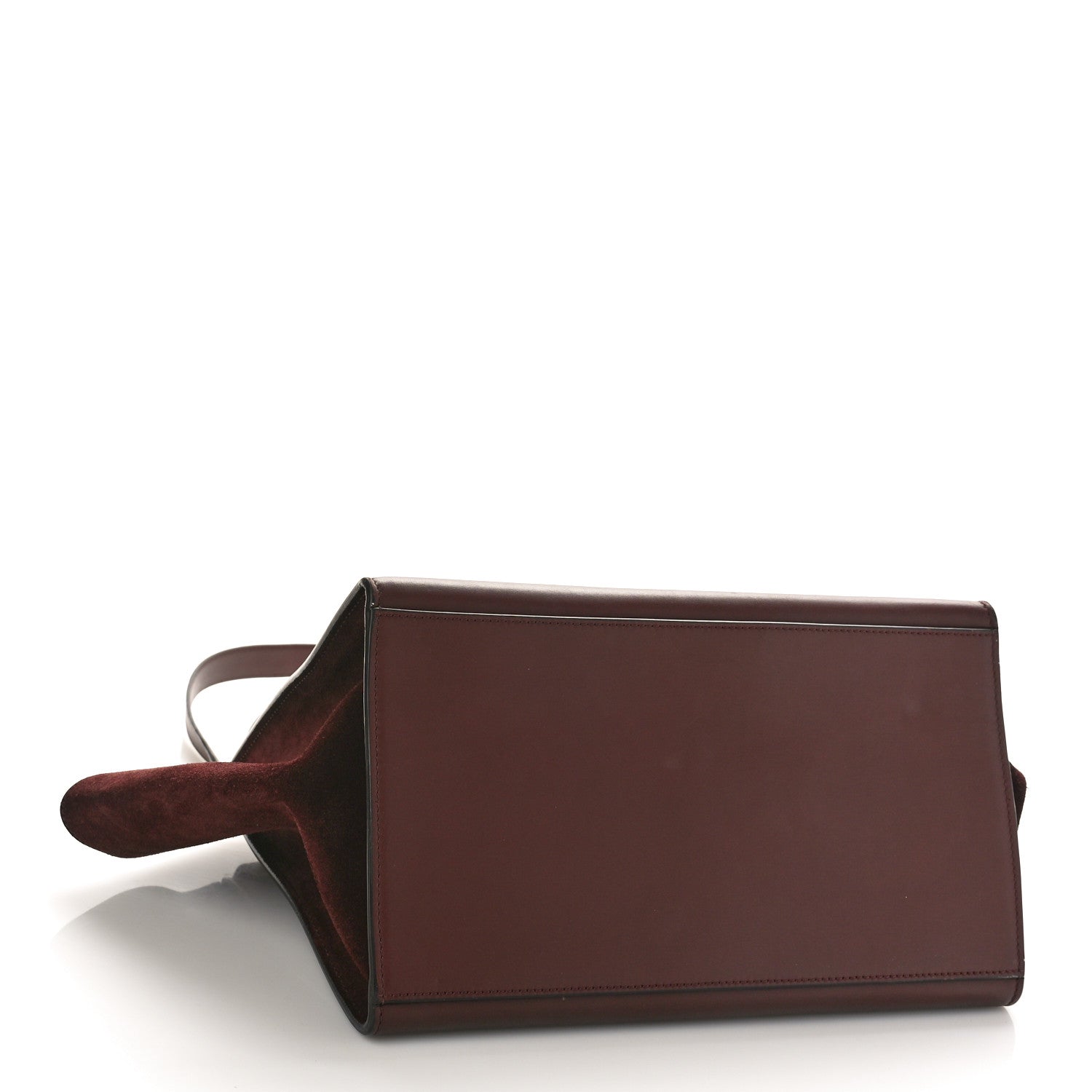 Celine Smooth Calfskin Suede Medium Trapeze Burgundy 4 of 10