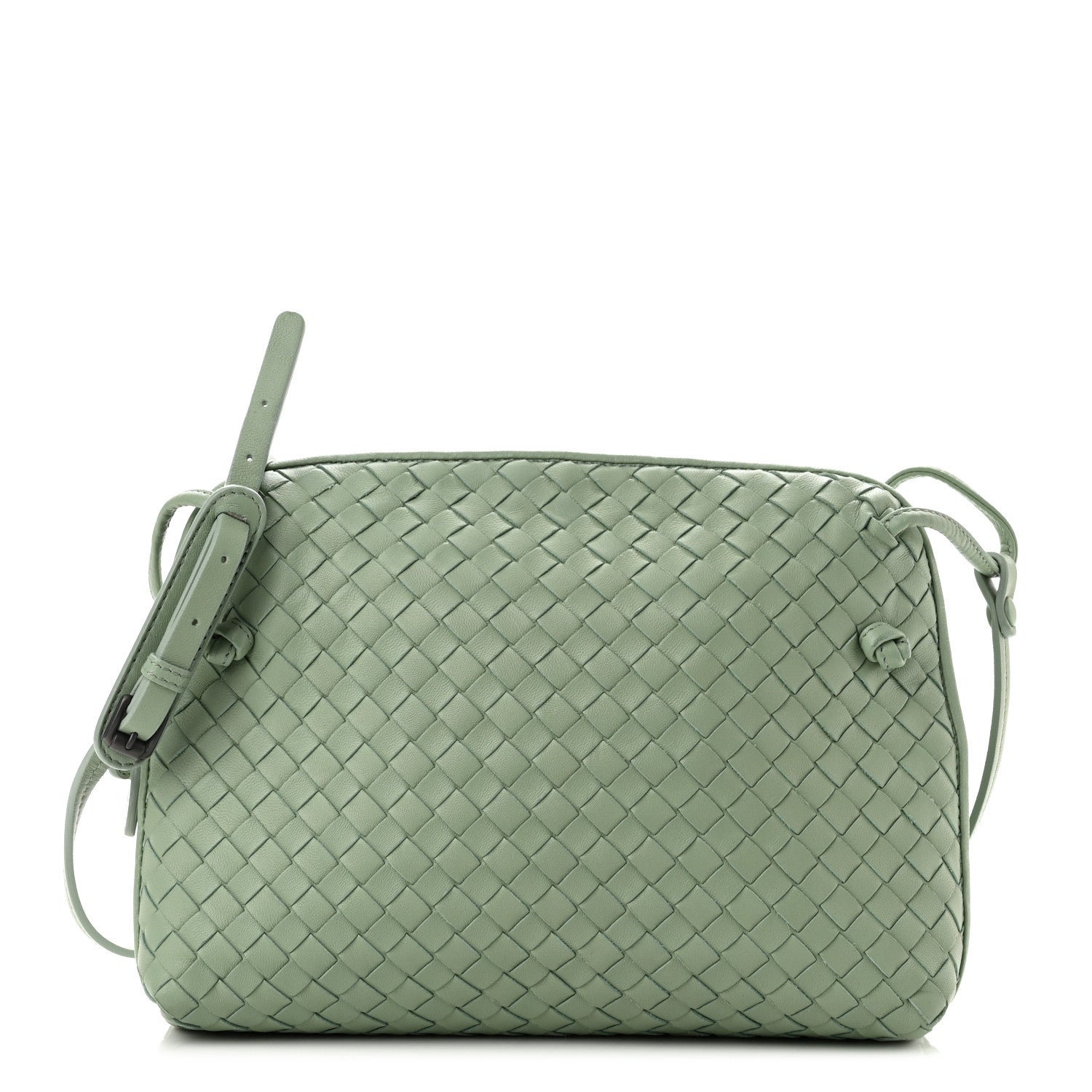 Bottega Veneta Nappa Intrecciato Nodini Crossbody Messenger New Sauge 1 of 9