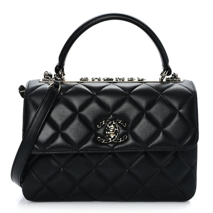 Chanel Lambskin Quilted Small Trendy CC Chain Dual Handle Flap Bag Black 1 of 9