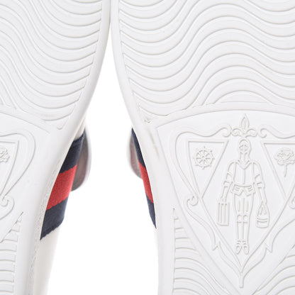Gucci Calfskin Ayers Crystal Web Womens New Ace Pineapple Sneakers 38 White 9 of 10