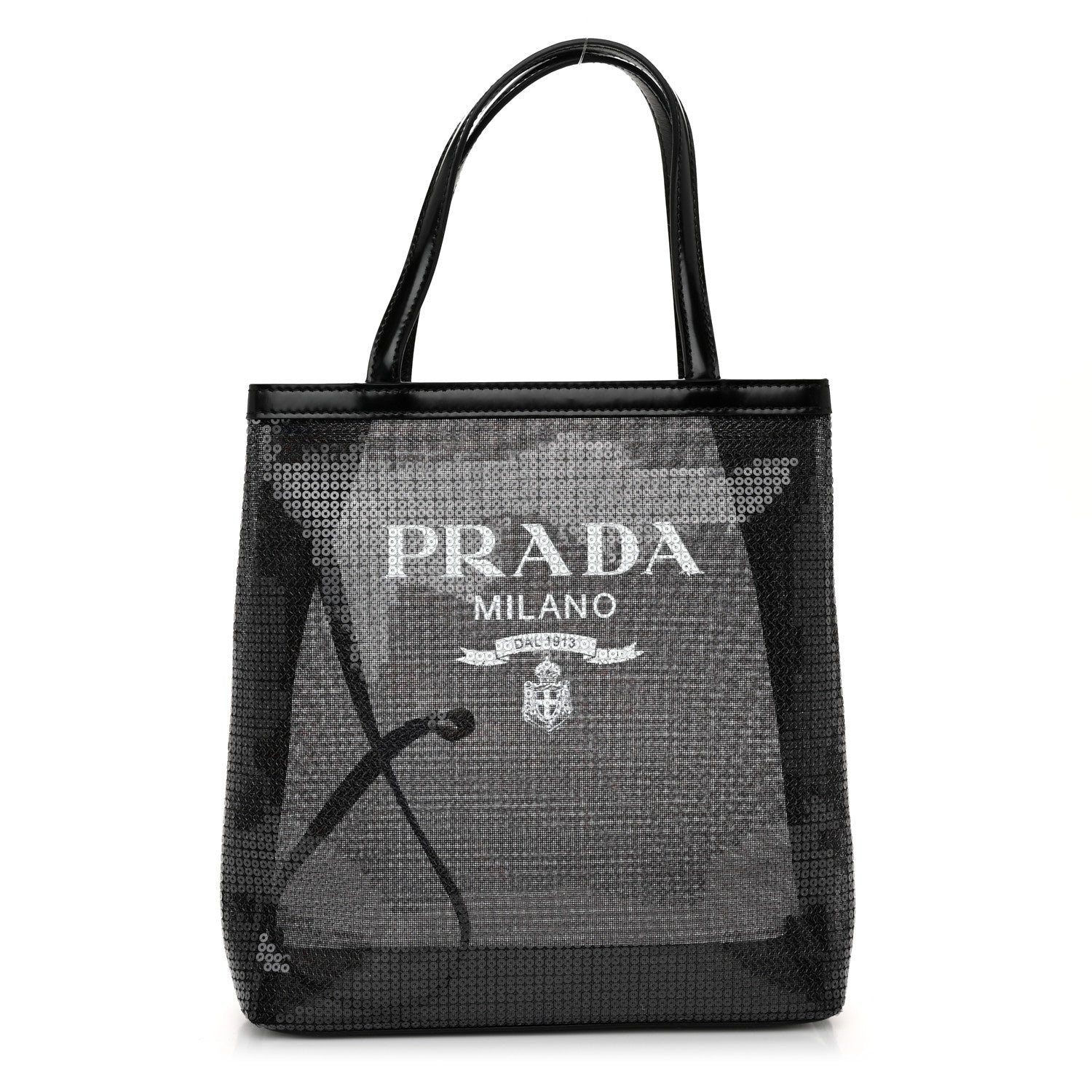 Prada Sequin Rete Paillettes Small Tote Bag Black 1 of 11