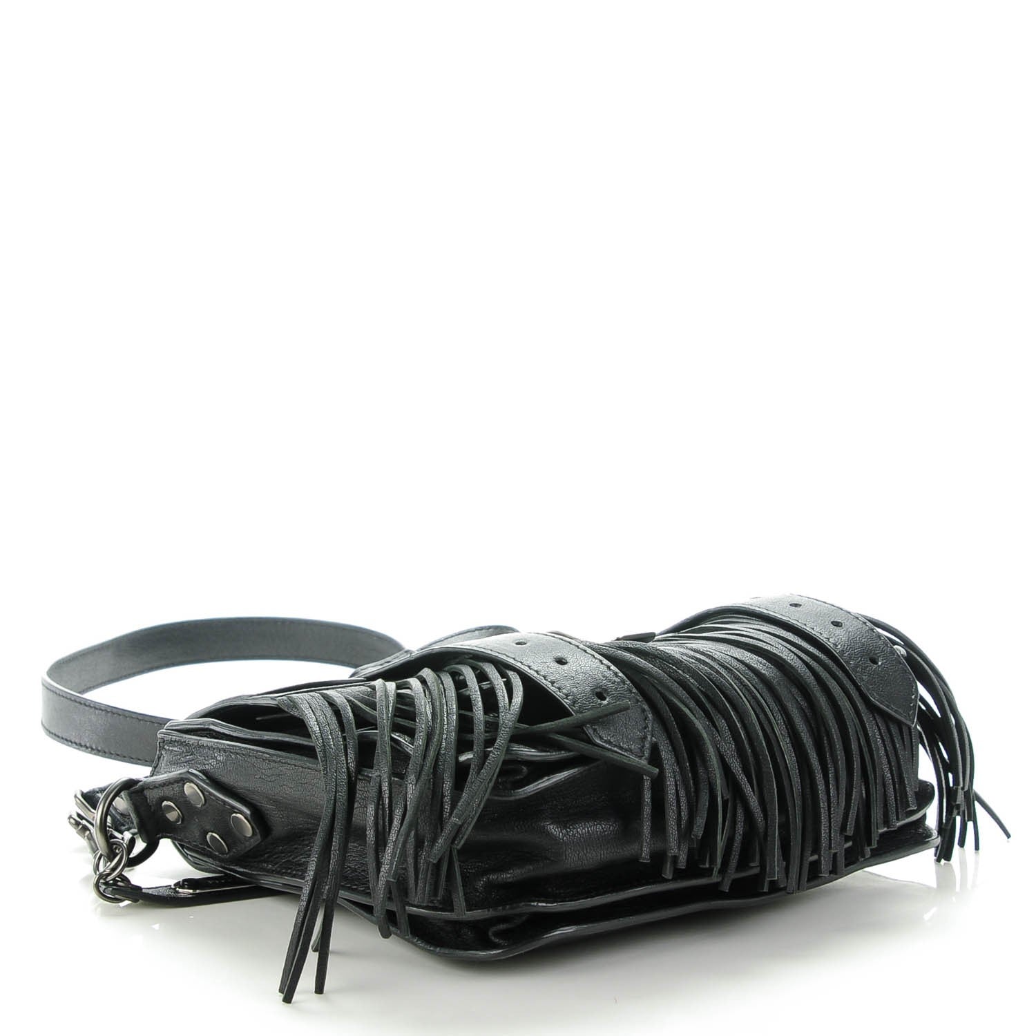 Proenza Schouler Lambskin Fringed PS1 Crossbody Pouch Black 4 of 9