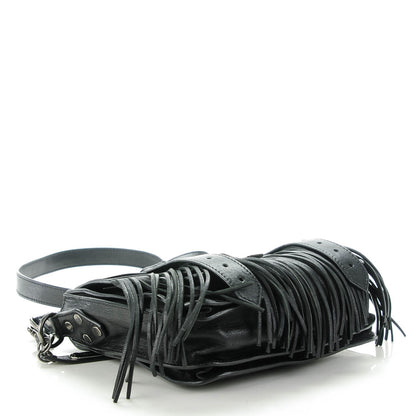 Proenza Schouler Lambskin Fringed PS1 Crossbody Pouch Black 4 of 9