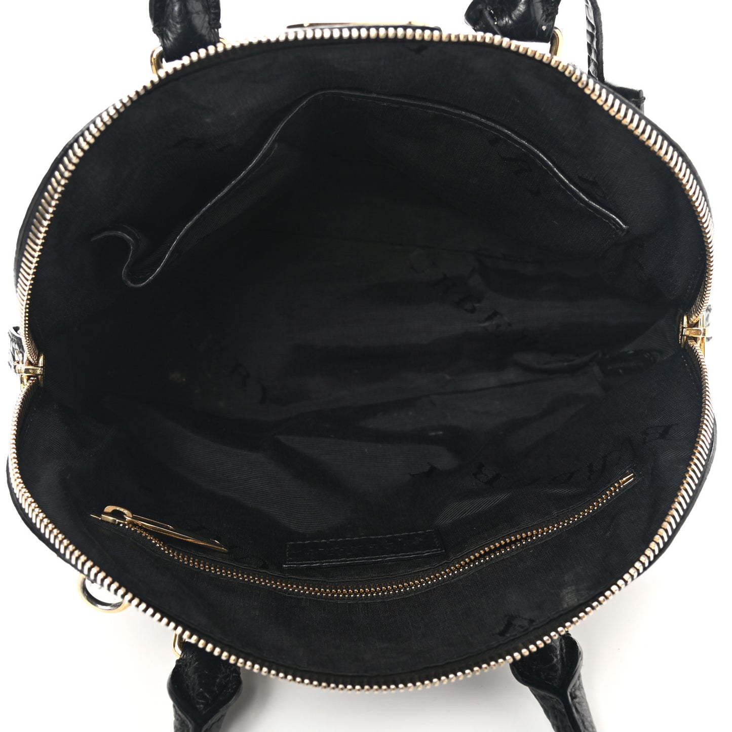 Heritage Grain Check Embossed Small Orchard Bowling Bag Black