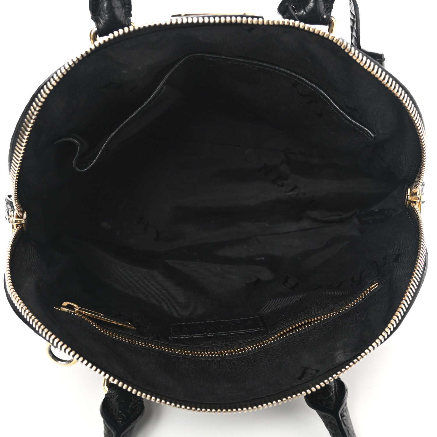 Burberry Heritage Grain Check Embossed Small Orchard Bowling Bag Black 4 of 14