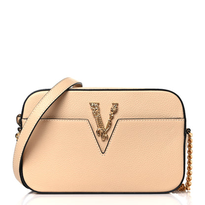 Versace Grainy Calfskin Virtus Small Camera Bag Beige 1 of 7