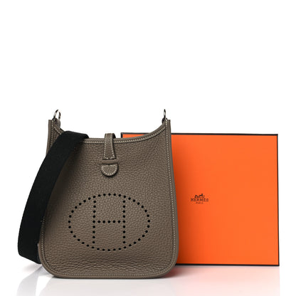 Hermes Taurillon Clemence Amazone Evelyne TPM Etoupe Bleu Indigo 10 of 10