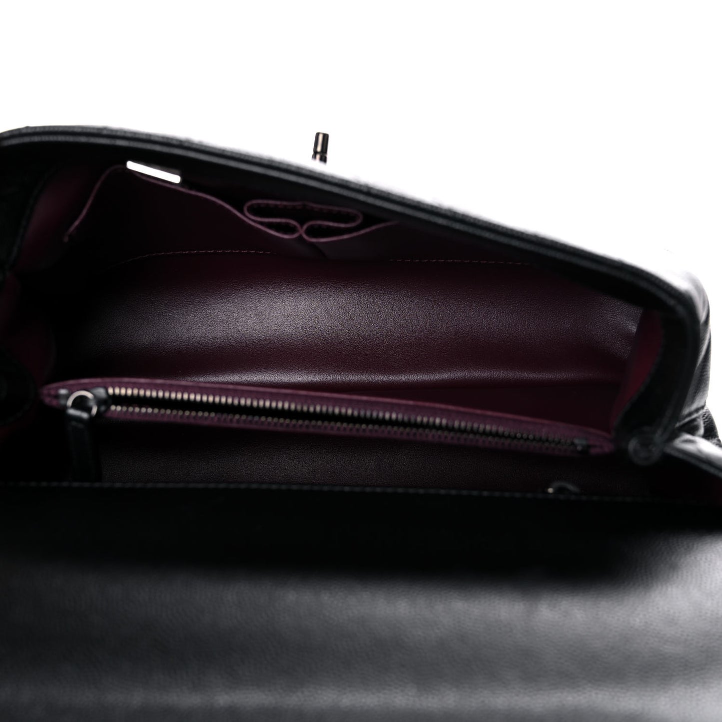 Caviar Chevron Quilted Small Coco Handle Flap So Black
