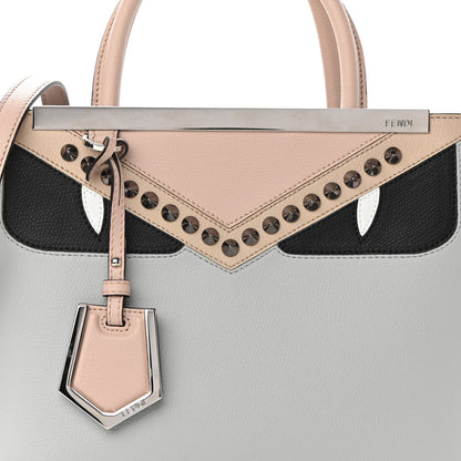 Fendi Vitello Cruise Monster Studded Petite 2Jours Tote Grigio Perla Amido Multicolor 7 of 8