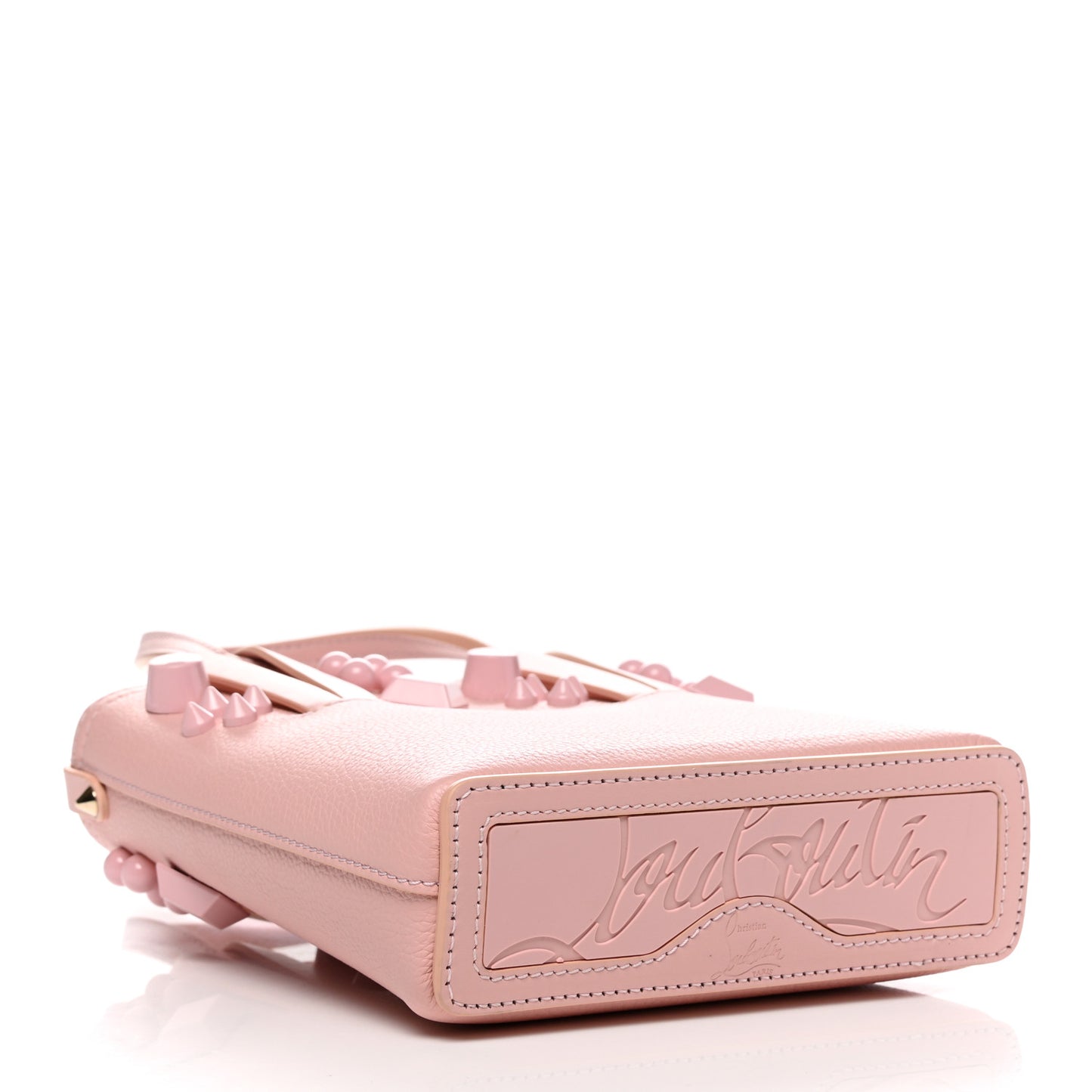 Calfskin Empire Spike Studded Mini North South Cabata Tote Rosy