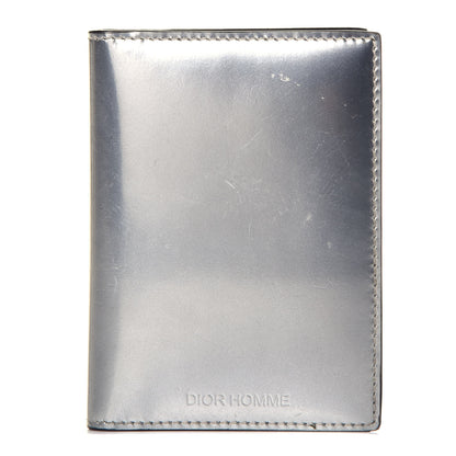 Christian Dior HOMME Metallic Calfskin Bi-Fold Card Holder Silver 1 of 7