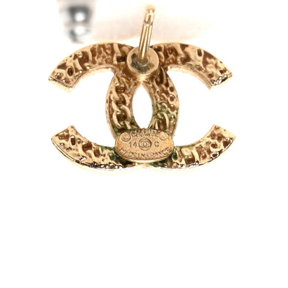 Chanel Textured CC Earrings Gold 4 of 4
