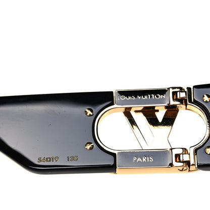 Louis Vuitton Acetate LV Link Square Sunglasses Z1478E Black 5 of 8