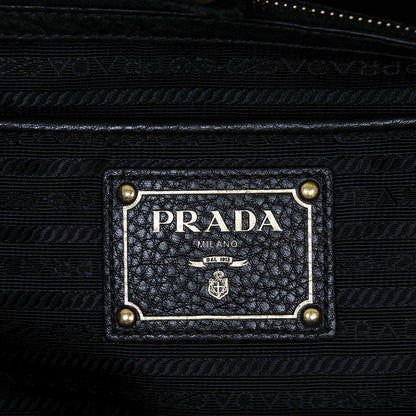 Prada Vitello Daino Large Double Zip Tote Nero Black 6 of 7
