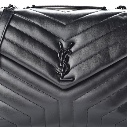 Saint Laurent Calfskin Y Quilted Monogram Medium Loulou Chain Satchel Black 9 of 11