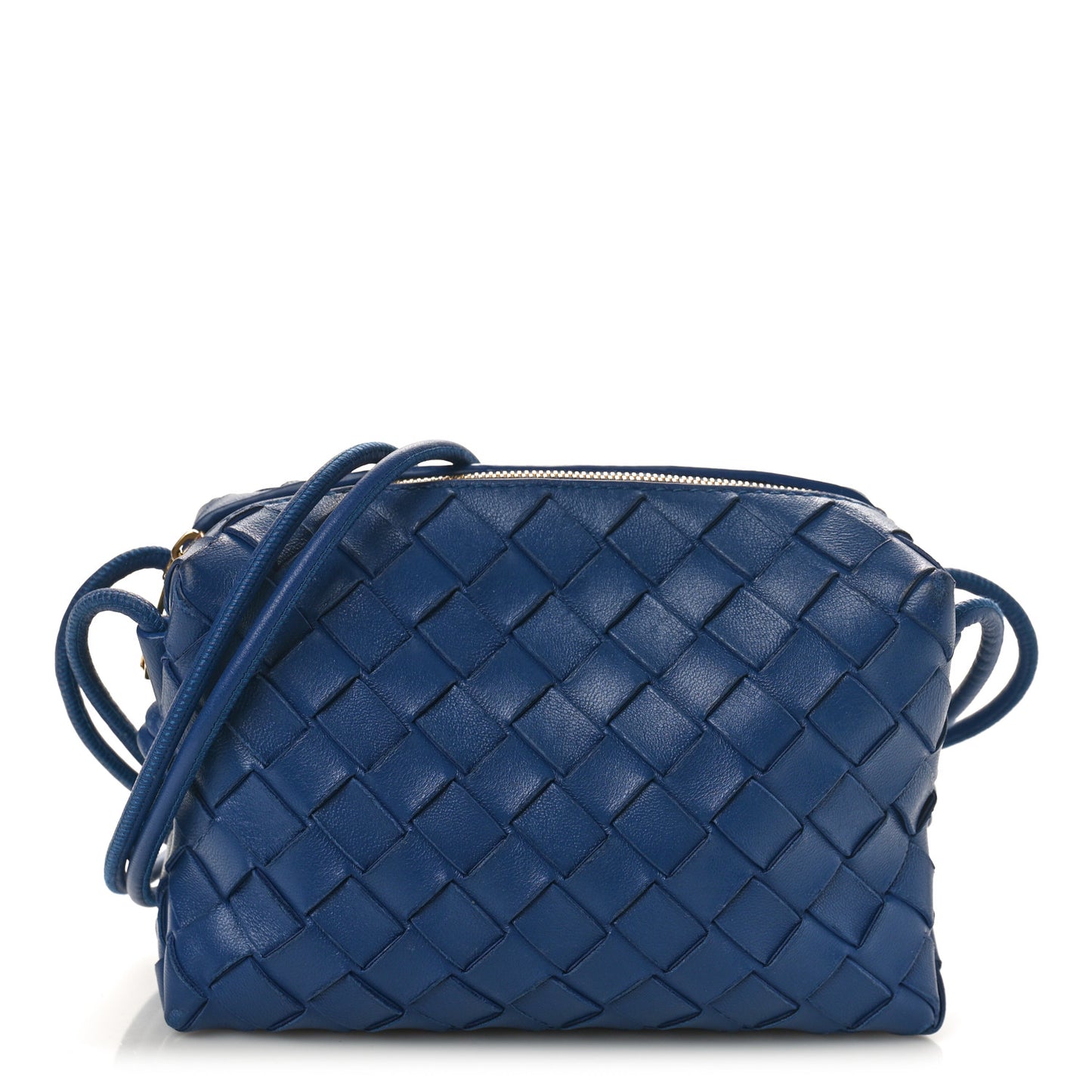 Nappa Intrecciato Mini Loop Camera Bag Baltic Blue