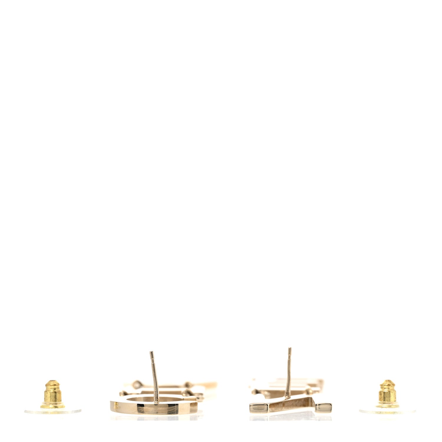Chanel Metal Cha-Nel Logo Drop Earrings Gold 3 of 5