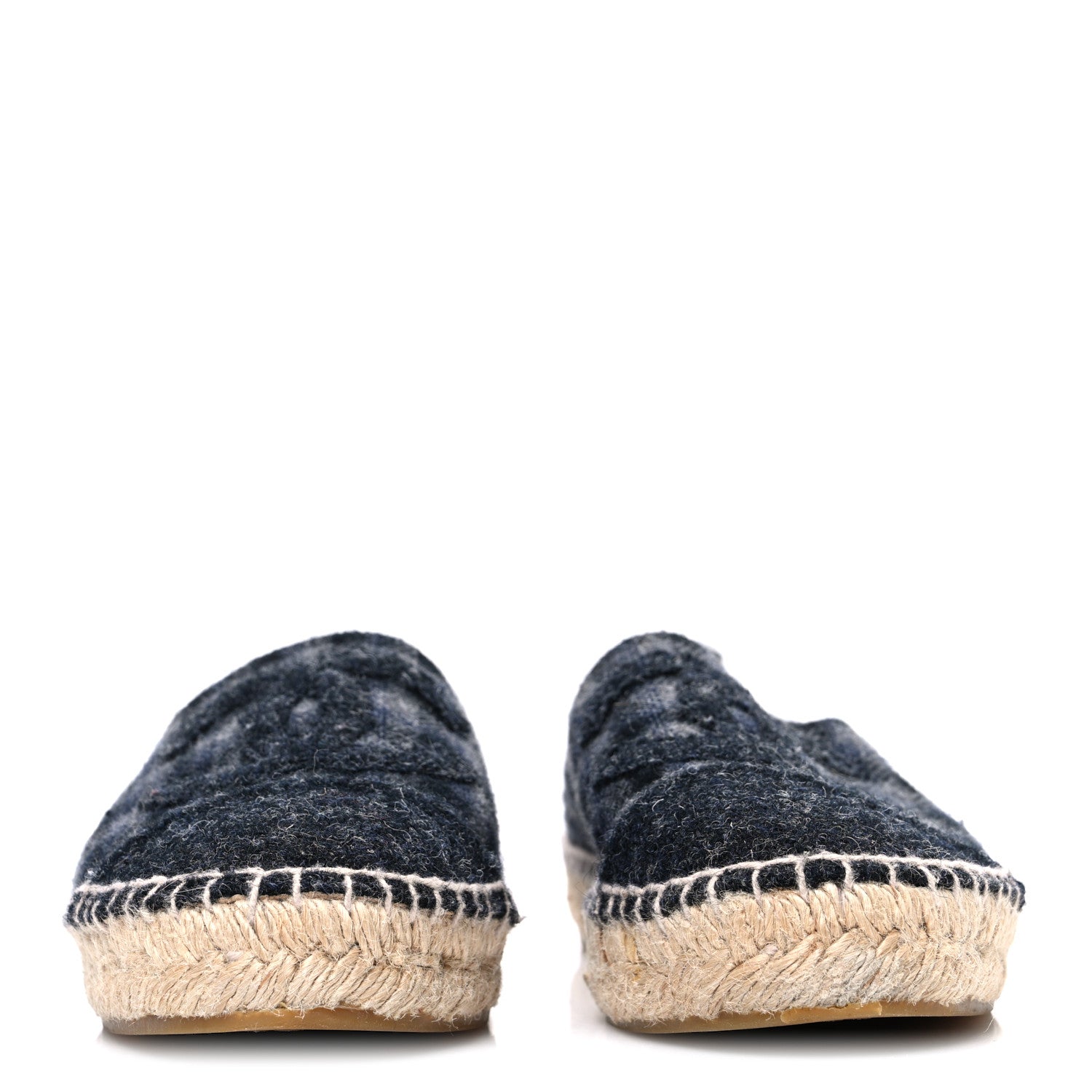 Chanel Plaid Fabric CC Espadrilles 38 Grey 3 of 10