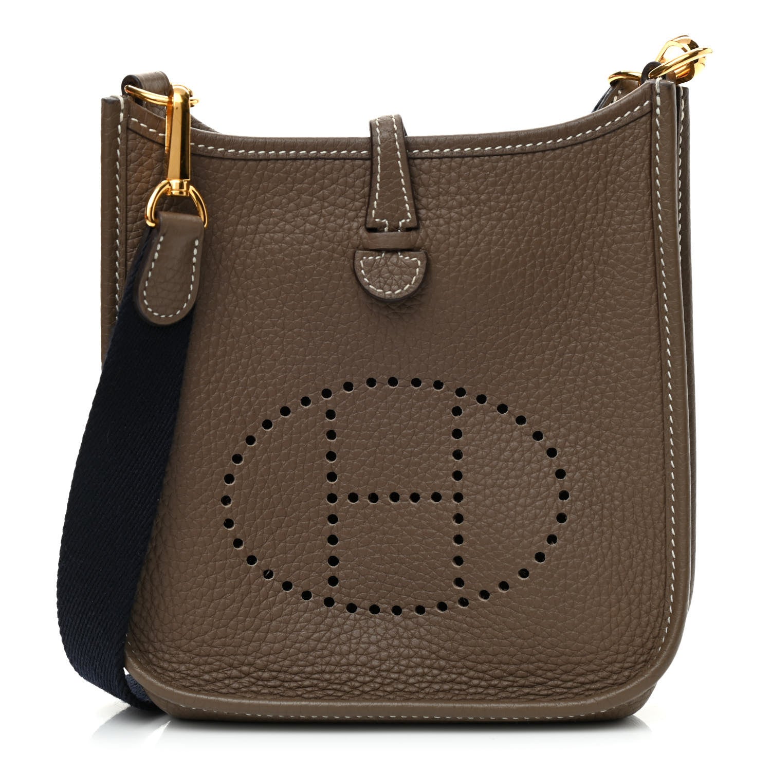 Hermes Taurillon Clemence Amazone Evelyne TPM Etoupe Bleu Indigo 1 of 9